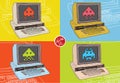 Vintage computer pop artÃ¢â¬â stock illustration